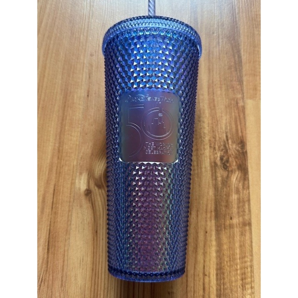 Disney Starbucks 50th Anniversary Purple Iridescent Studded Tumbler 24oz WDW Cup